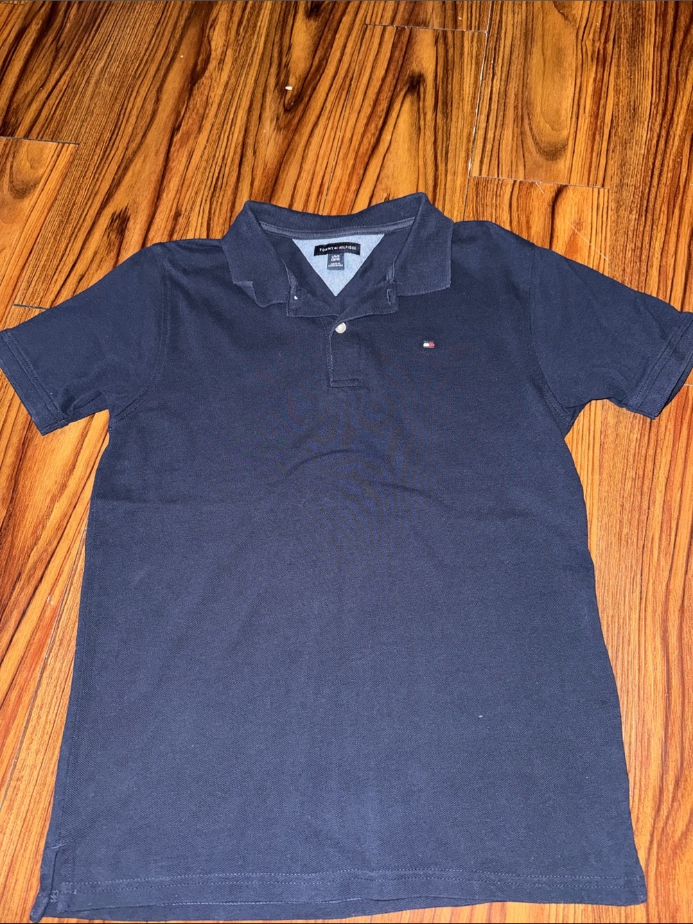 Tommy Hilfiger Men's Navy Blue Classic Polo with Chest Flag Logo